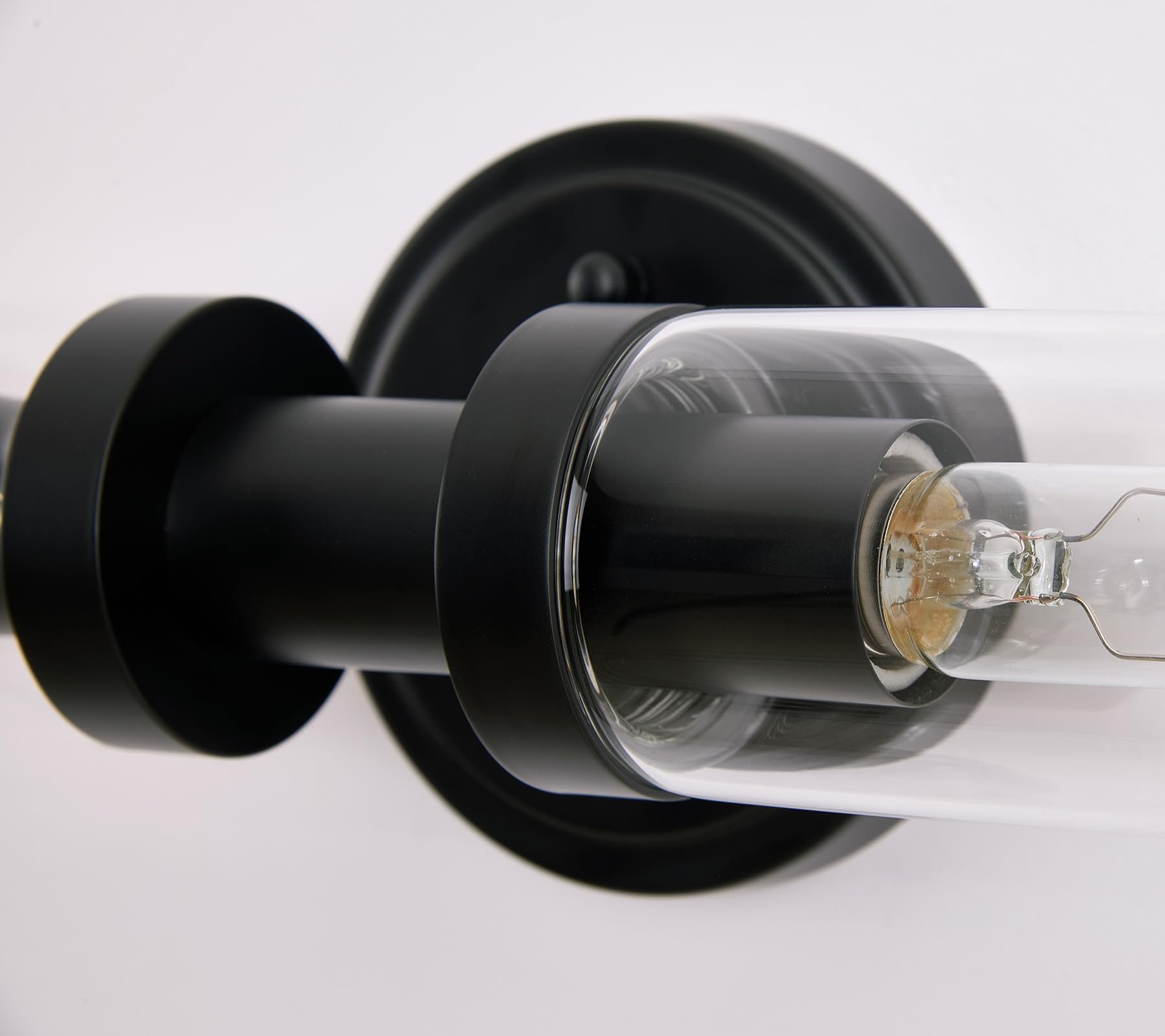 Set Of 2 Wall Lamp Lights Wall Sconces Bathroom Vanity Light Fixtures Matte Black Sconces Wall Lighting With Clear Glass For Living Room Bedroom Hallway - View #10