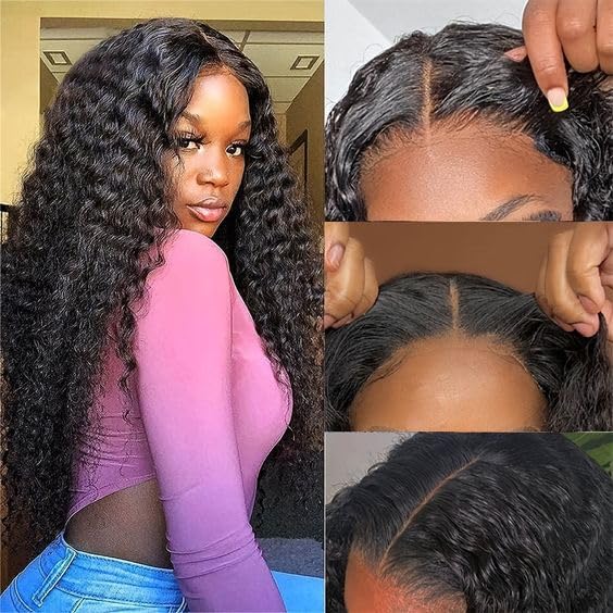 9x6 Kinky Lace Front Wigs Human Hair 180% Density Kinky Curly Frontal Wigs HD Lace Curly Wigs for Black Women Pre Plucked with Baby Hair 20inch