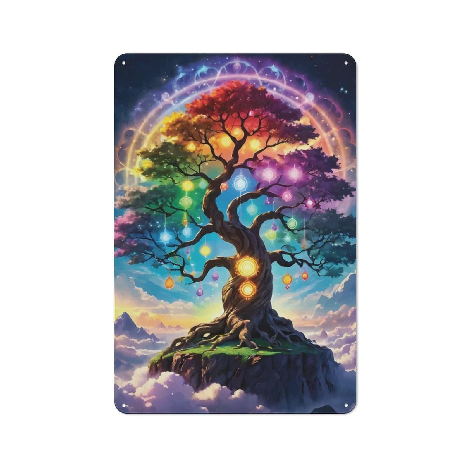 Junmoney Space Fantasy Landscape-1 Tin Wall Plaque 30X20cm With Space Fantasy Landscape For Home Office Or Studio, Gift Idea At Christmas For Creative Workspace Decorators