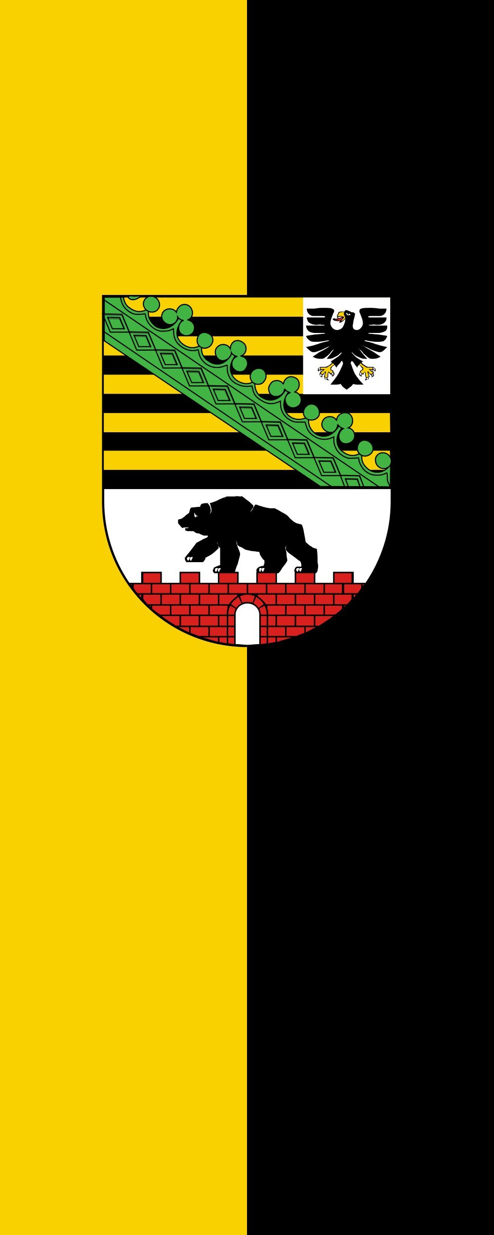 Drapeau Saxe-Anhalt vertical grand format pavillon extérieur 300 x 120 cm