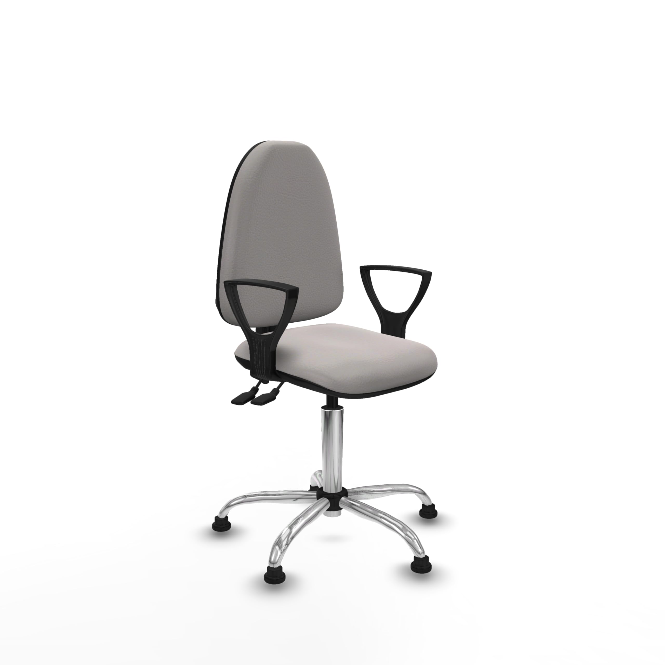 Piqueras y Crespo - Silla de Escritorio Blanca sin Ruedas Aýna con Brazos Fijos. Equipado con Contacto Permanente de Doble Maneta y Espuma de Corte. Blanco