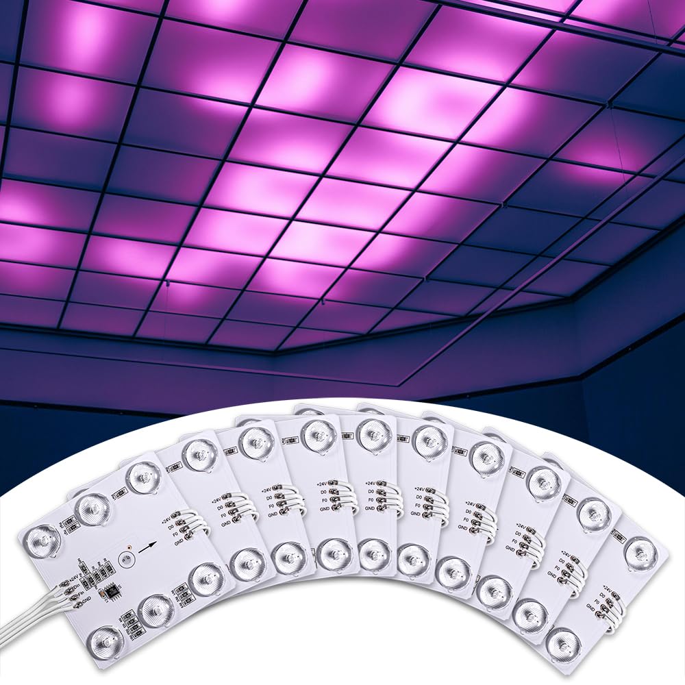 20pcs TM1934 Dual Signal 6 LEDs 24V RGB Dream Color 70x70mm Diffuse Reflection Square Lamp Module Lights High Brightness for Adverting Box