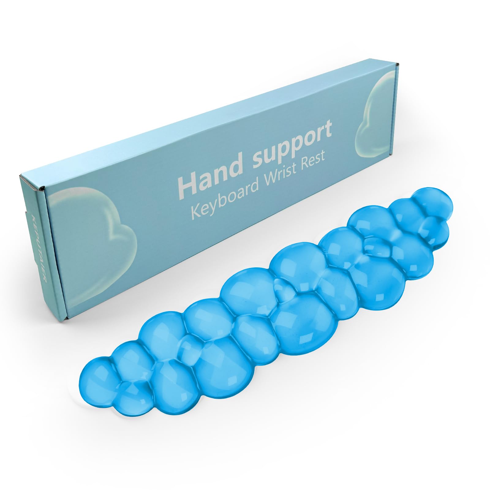 Gel Cloud - Poggiapolsi per tastiera, grazioso supporto per polso e braccio, per tastiera, sollievo dal dolore, adatto per ufficio/computer/laptop/gaming (poggiapolsi da tastiera blu)