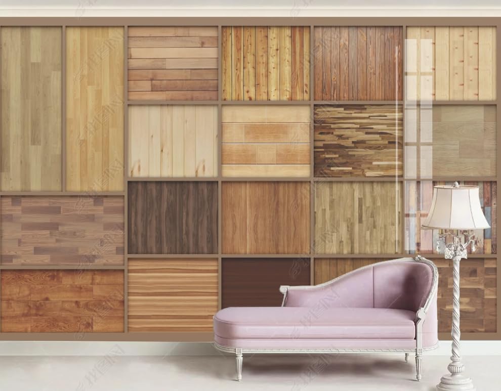 Papier peint intissé bois pour masquer les défauts d'un grand mur - 3
