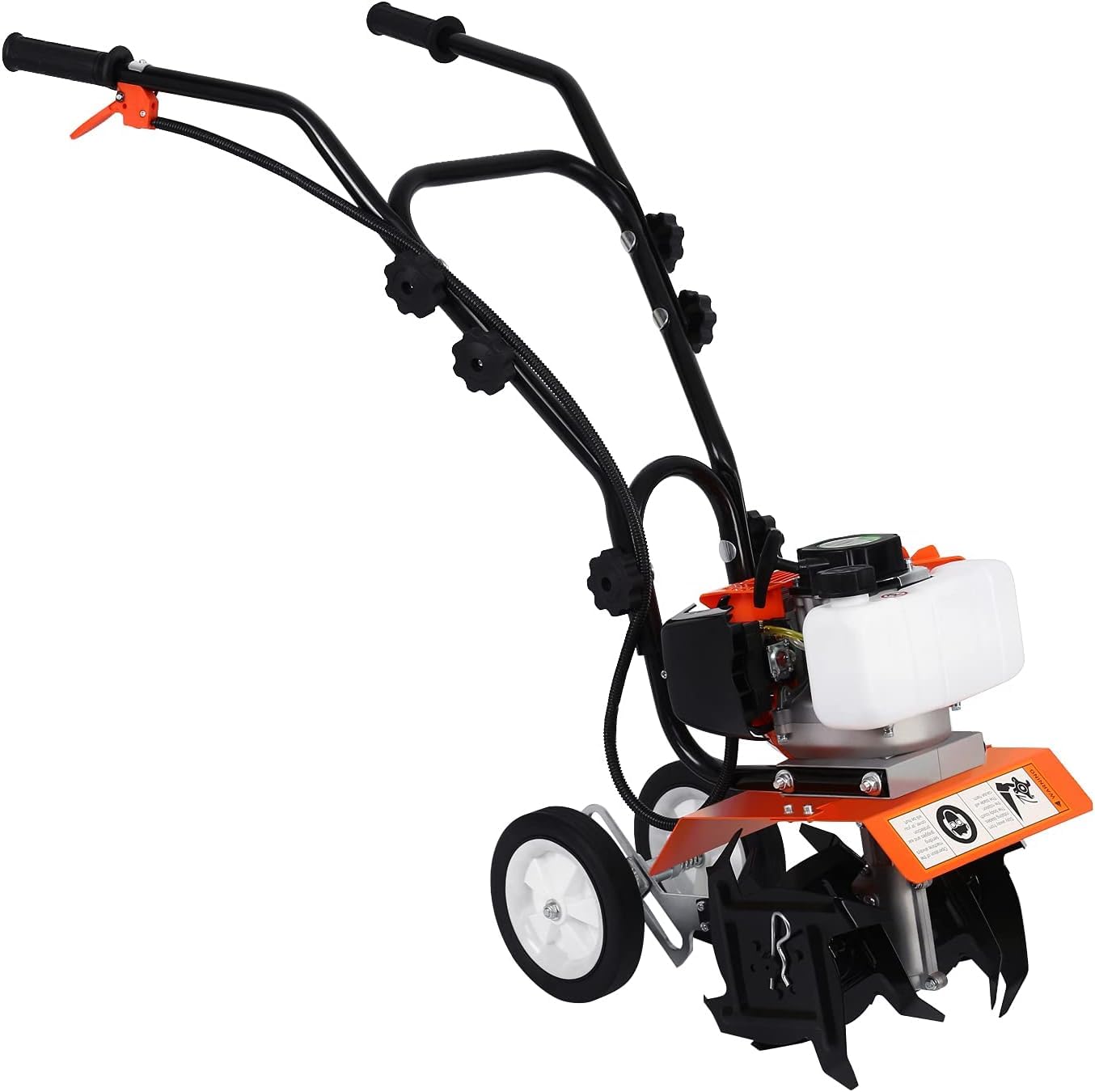 52CC Motoculteur Thermique Essence, Léger 2 Temps Cultivateur Motoculteur, Petite Taille Motobineuse Essence avec Moteur Puissant, Cultivateur à Roue, Facile à démarrer et à Utiliser