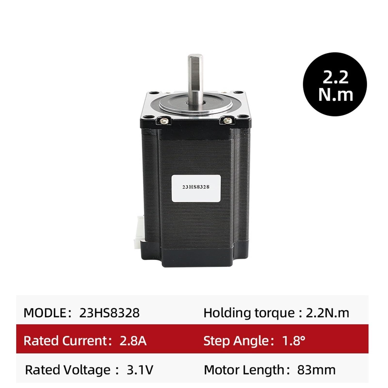 Nema 23 Schrittmotor 2,8 A 220 N.cm 4-Leiter 57 mm Flansch Schrittmotor for Schneckenradkantenmaschine 23HS8328 Schrittmotor 24 V