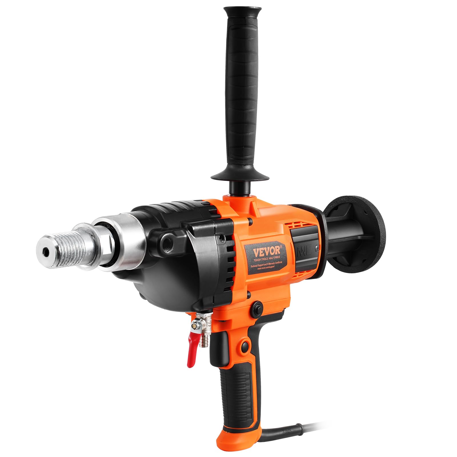 VEVOR Taladro de núcleo Portátil de 20-160 mm de Diámetro de Perforación con Estuche de Transporte Taladro de Núcleo de Hormigón de 2000 W Uso Húmedo y Seco para Perforar Hormigón y Mezclar Pintura