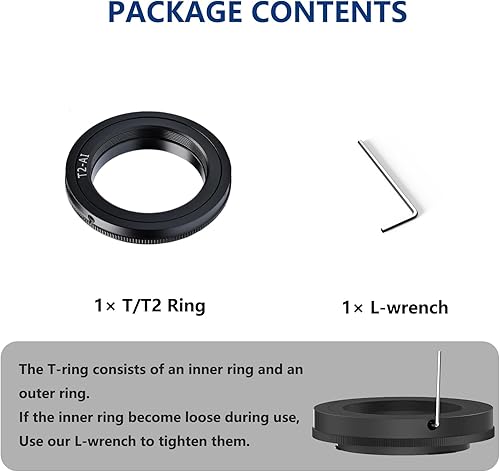Miniatura 4 de Lightdow Anillo adaptador de lente de montaje TT2 para Nikon D5500 D3300 D3200 D5300 D3400 D7200 D750 D3500 D7500 D500 D600 D610 D700 D800 D810 D850