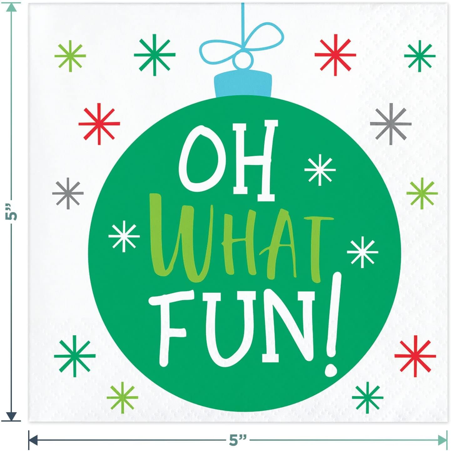 Christmas Party Holiday String Lights Paper Dessert Plates and Lunch Napkins (Serves16)