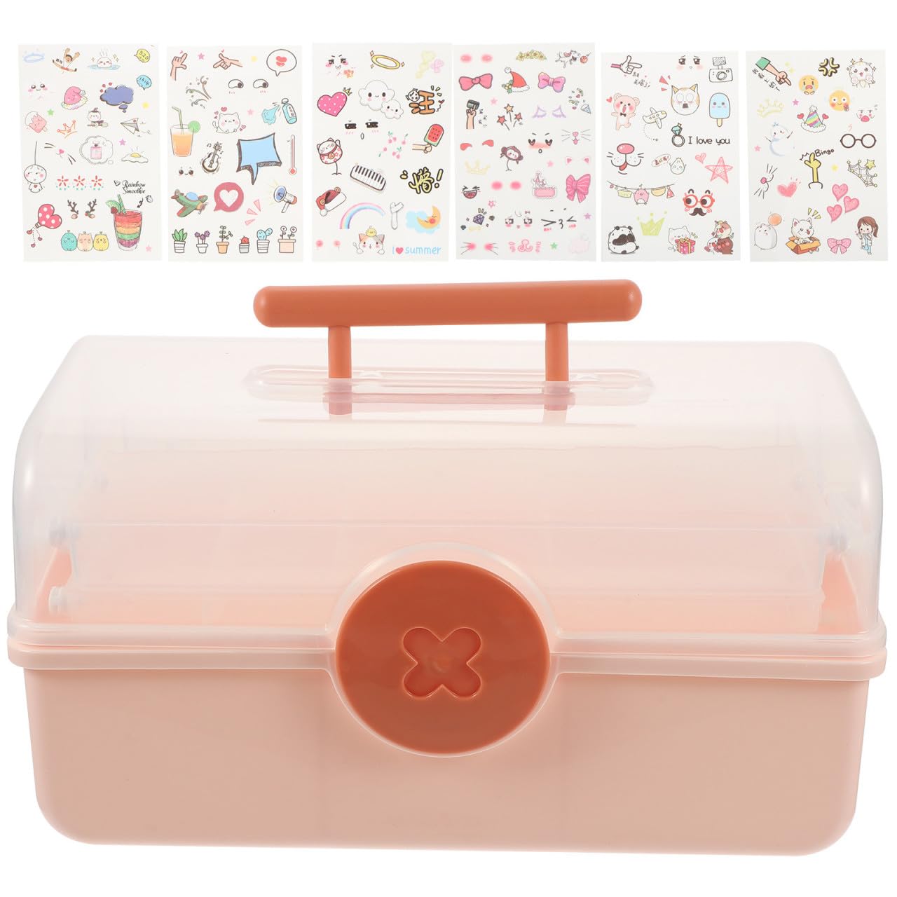 Accesorios de cabello ordenados en casa o deporte con el organizador rosa multicapa