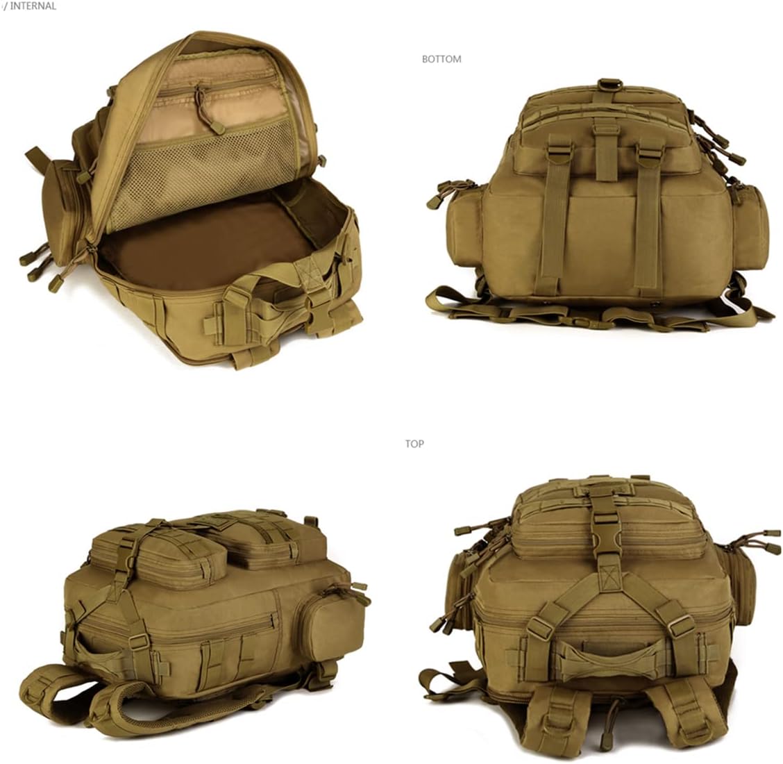 Eysee Backpack, Nylon Outdoor Backpack,Hiking Backpack Trekking Daypack,37cm*40cm*19cm,Brown