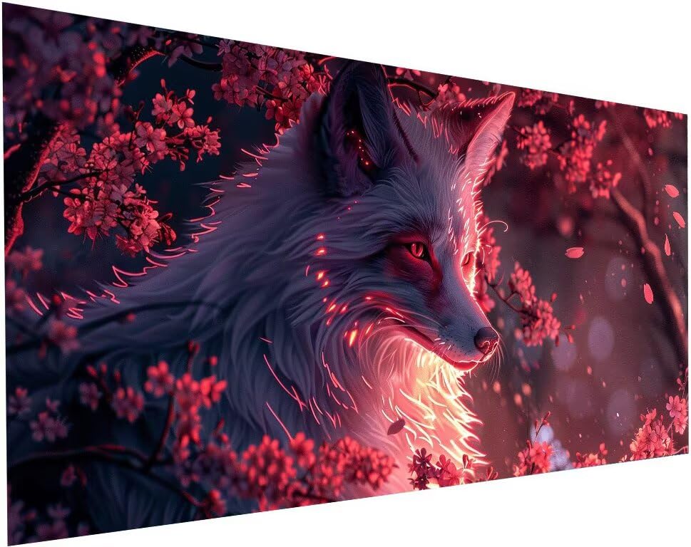 Peinture diamant rose 80x160cm : kit complet grand format DIY broderie fleurs animal