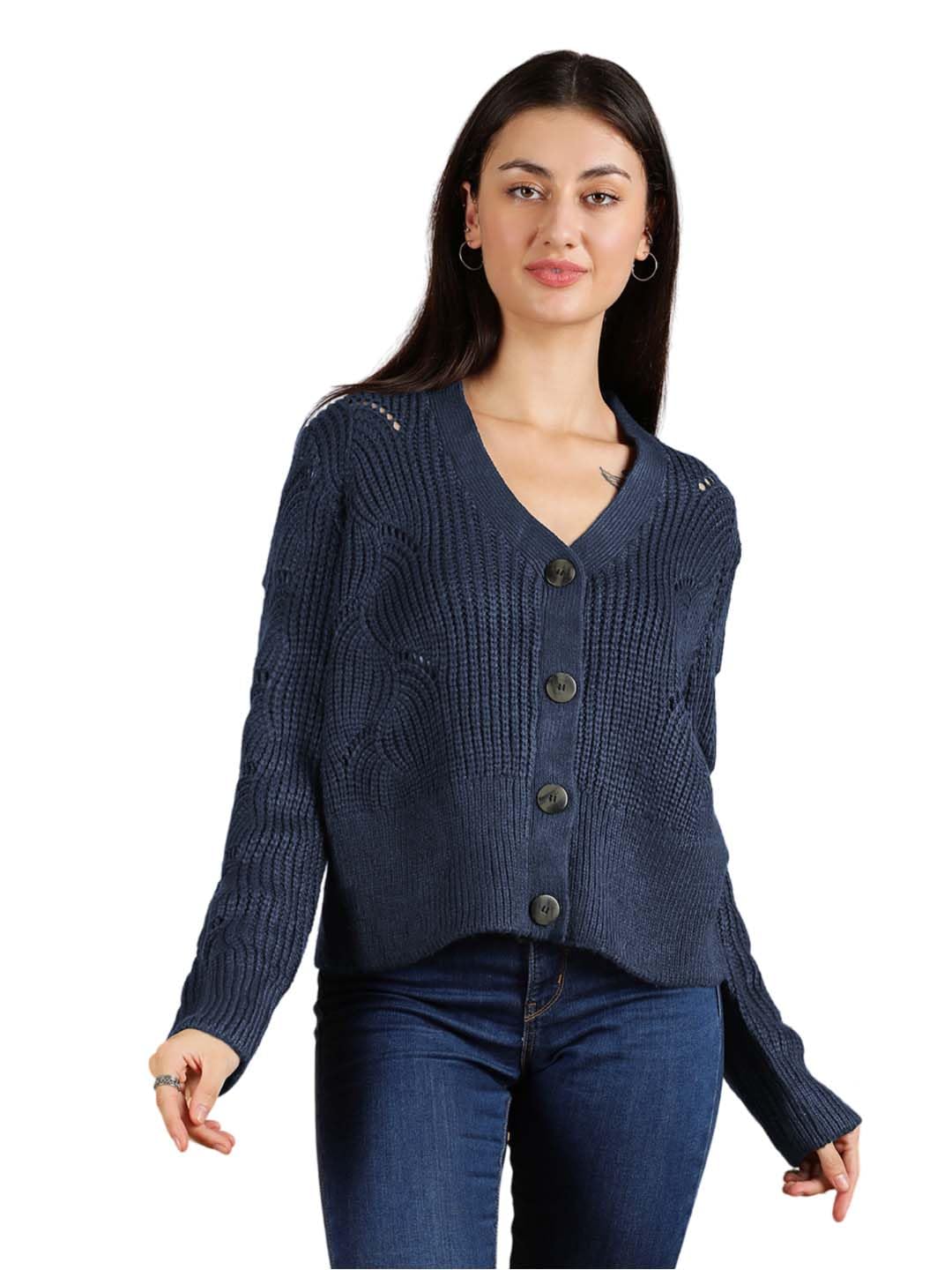 kotty Women's Cotton Blend Classic Style with V-Neck and Button Closure Cardigan Sweater-picture-49
