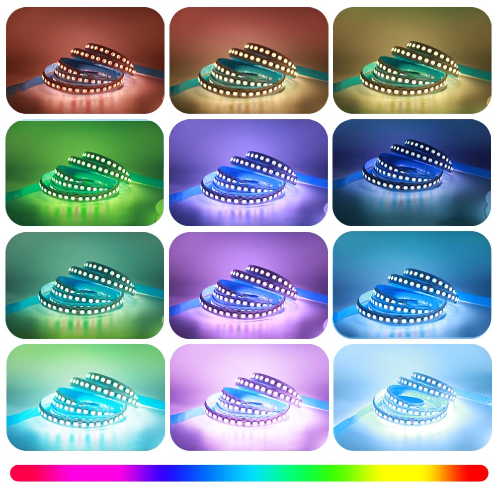 Arotelicht RGBW LED Streifen 12V 5M 108LEDs/M Super Hell RGB+Warmweiß(2700K-3000K) 4 Farben in 1 LED Band 5050SMD Selbstklebend IP20 Nicht wasserdicht LED Licht Streifen Lichtband Leiste Band Für Deko