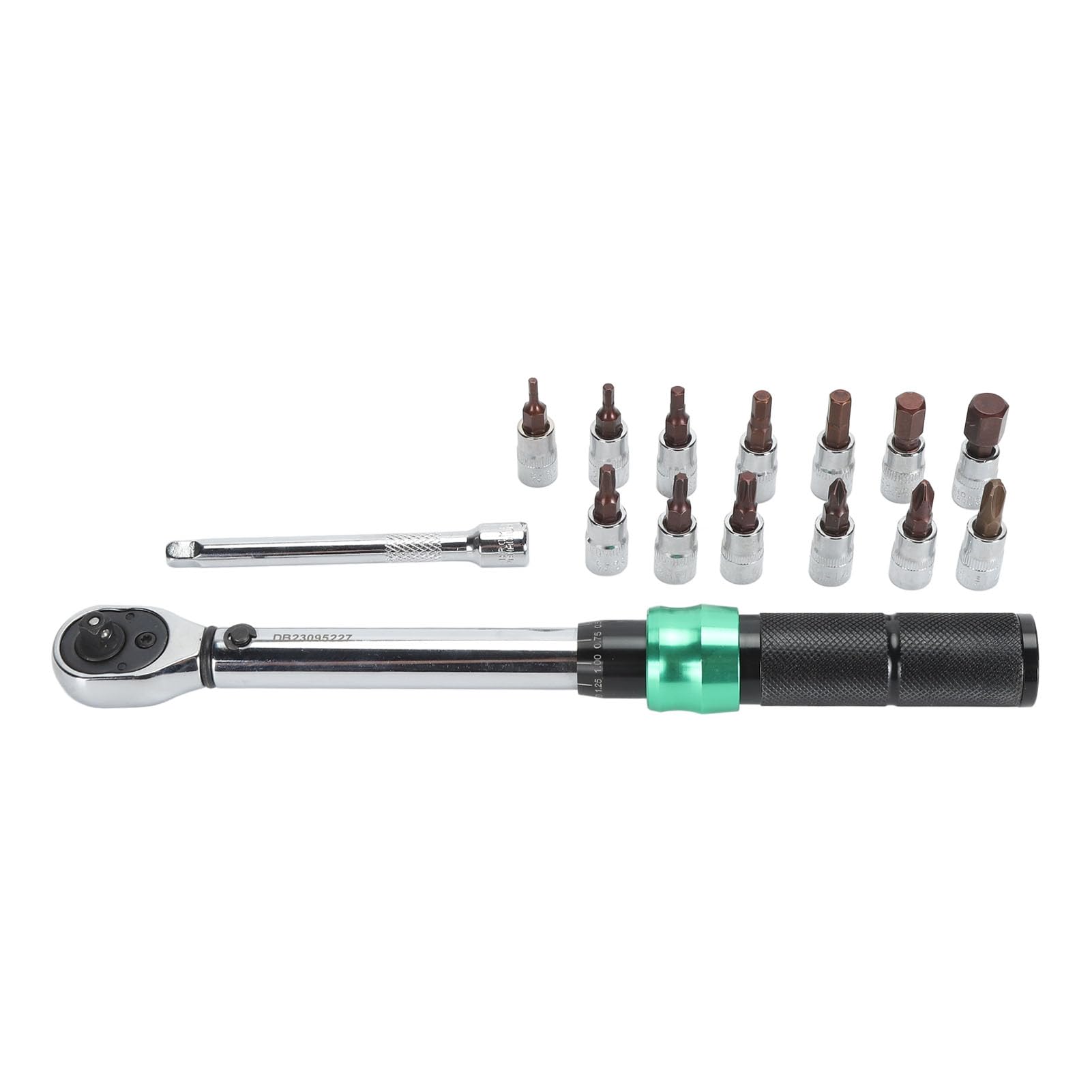 15Pcs Torsion Wrench Set, 1/4 Drive 5 25Nm, Multifunctional Stainless Steel, Black, with Storage Box, for Automobile and Home Maintenance