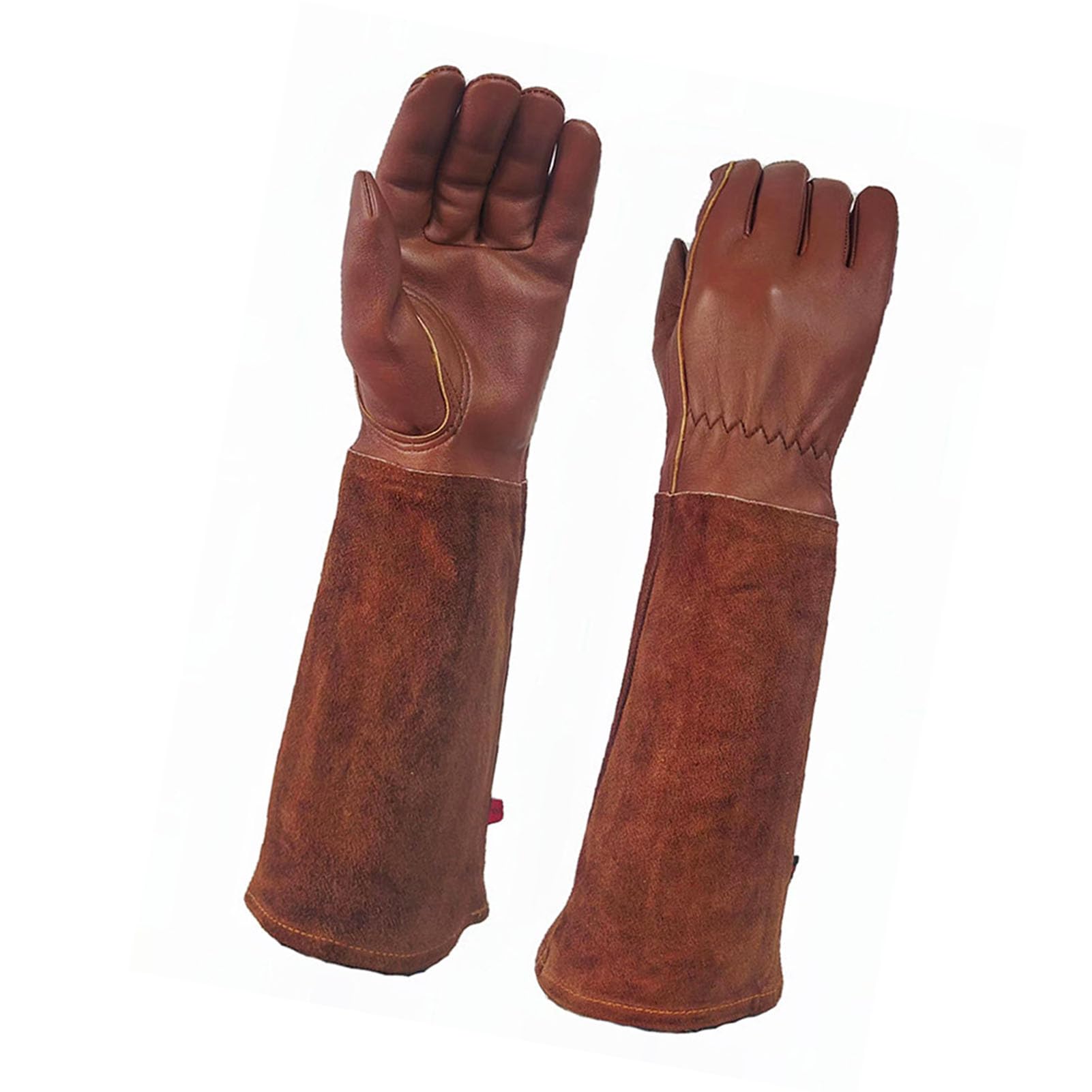 Guanti da Giardinaggio Lunghi in Pelle di Vacchetta per Donna/uomo, Guanti da Potatura per Rose a Prova di Spina, Protezione Braccio per Guanti Giardino per Lavoro Piantando (XL)