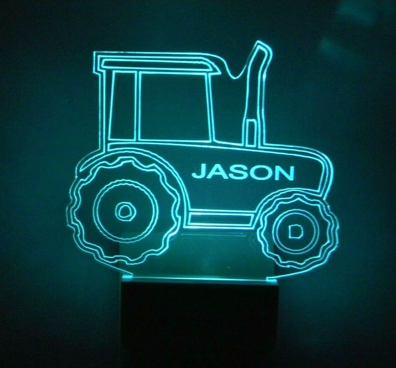 MIRROR MANIA Night Light Multi Color Personalized LED Plug-in, Ultra-Slim Touch Night Light Smart Dusk to Dawn Sensor, Kids Children's Bedroom Kitchen Bathroom Hallway Play Room Variations (Tractor)
