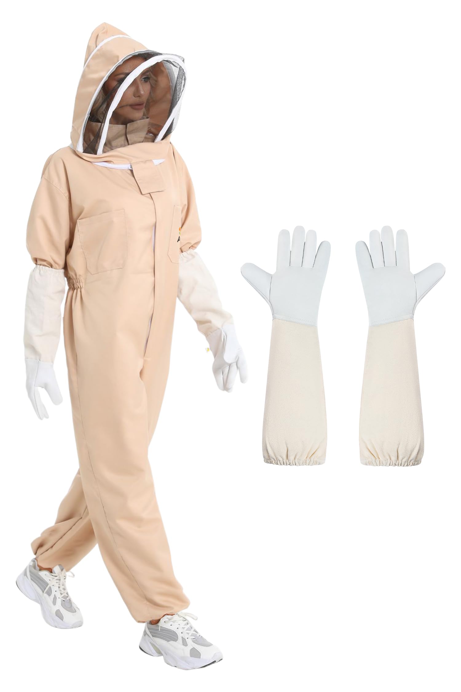 Tuta da apicoltura per uomini e donne, L, con cappuccio e guanto, per cortile professionale e principiante apicoltura