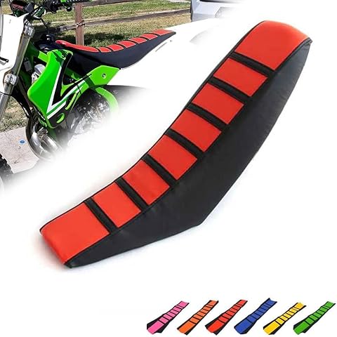 JFG RACING Dirt Bike Seat Cover,Universal Soft Rubber Cushion Covers for Most Dirt Pit Bike Motocross Motorcycle CRF50 CR85 CR125 CR250 CR150R XR150L CRF250R CRF450R-Red Cover