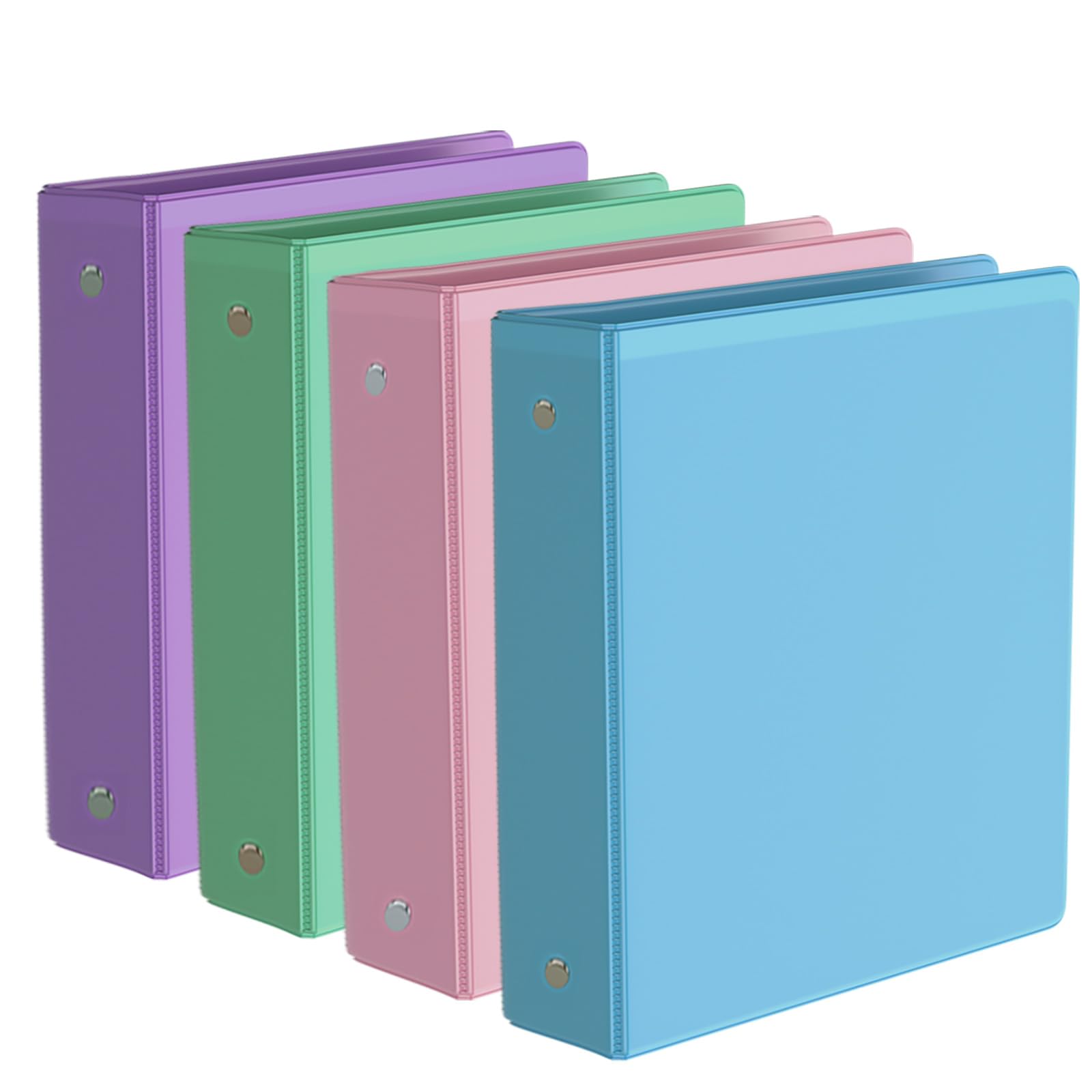 2-Inch Binder 3 Ring, Round Ring with 2 Interior Pockets, Holds 450 Sheets Letter Size Paper, Durable Plastic View Binders for School, Office, and Home image 3