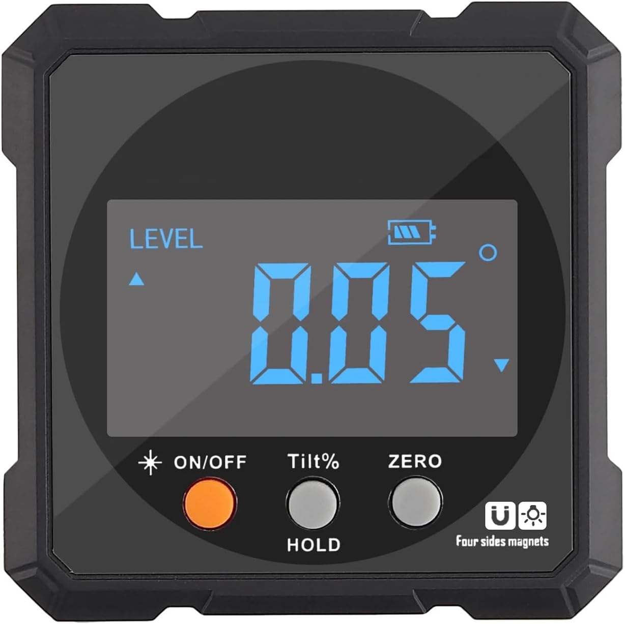 Digital Protractor Inclinometer Level Ruler Chargable Inclinometer Base Goniometer Tilt Tools (D 1 Count (Pack of 1))