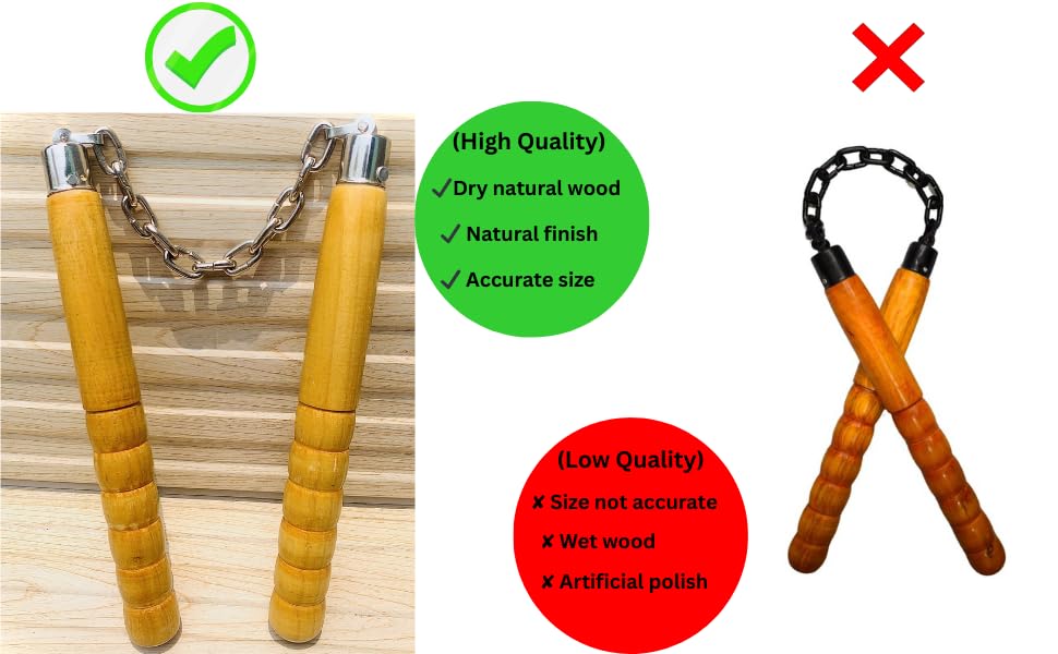 Image of Wooden nunchak, Nun-Chucks for Karate Traning practices.