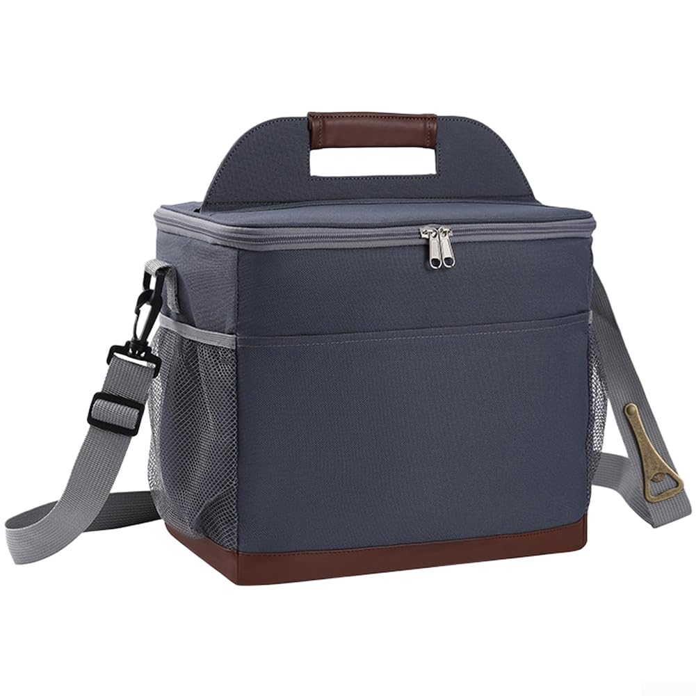 Borsa termica per il pranzo, in tessuto Oxford ispessito, portatile, con fodera in PEVA a prova di perdite, borsa termica di grande capacità per picnic, lavoro, viaggi, contenitore pieghevole