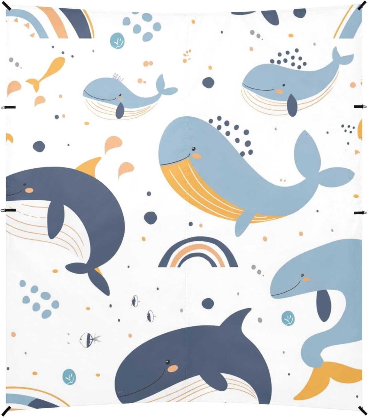 Whales and Rainbow Camping Sun Shelter, Beach Tent Portable Beach Sun Shade Outdoor Canopy for Camping Trips Fishing Picnic