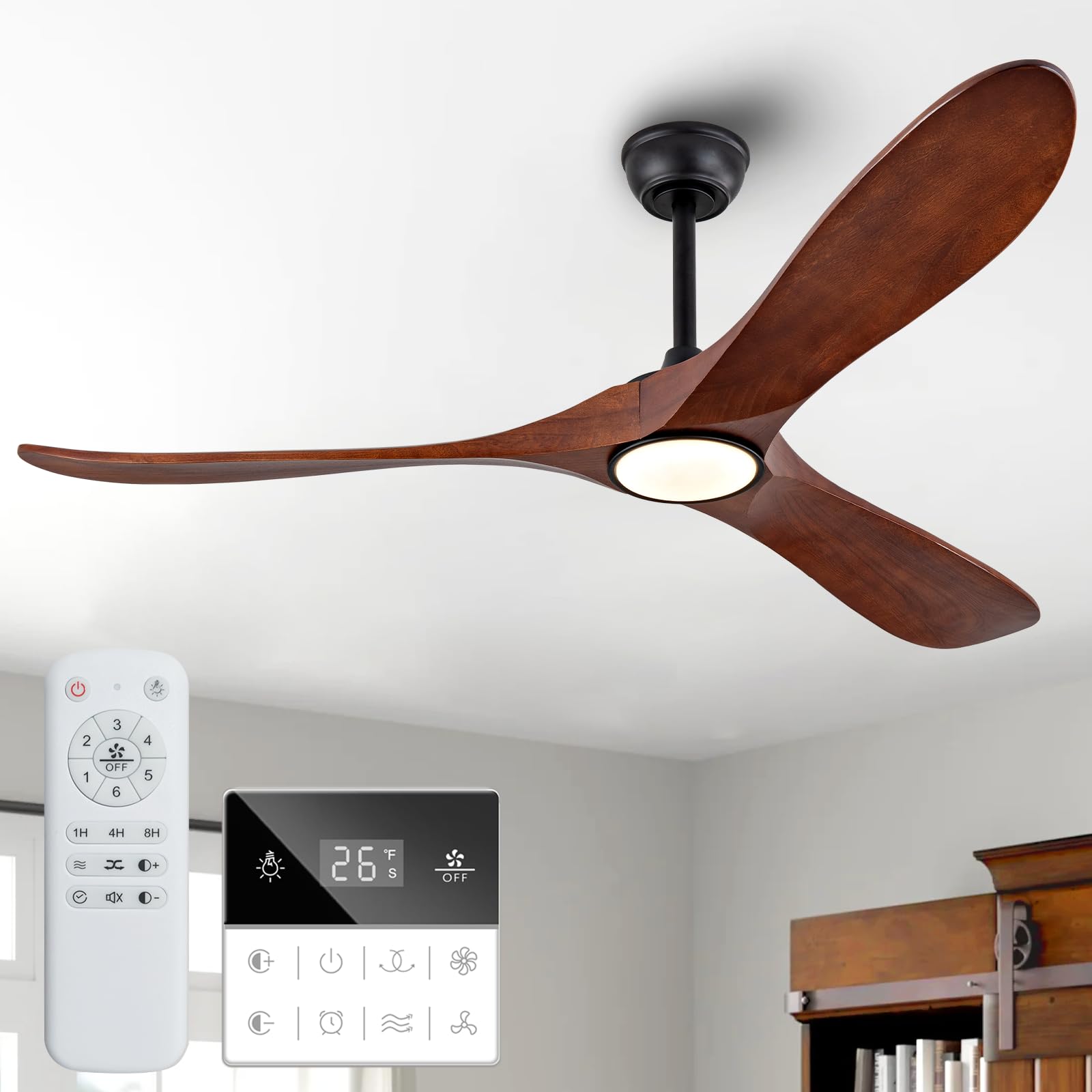 Photo 1 of ***MISSING PARTS**
*Benicefun 42-Inch Solid Wood Ceiling Fan with Lights, Remote Control, Dimmable, Reversible, Wood Blades, Power-Off Memory, Quiet DC Motor – Modern outdoor Ceiling Fan for Living Room, Bedroom, Patio