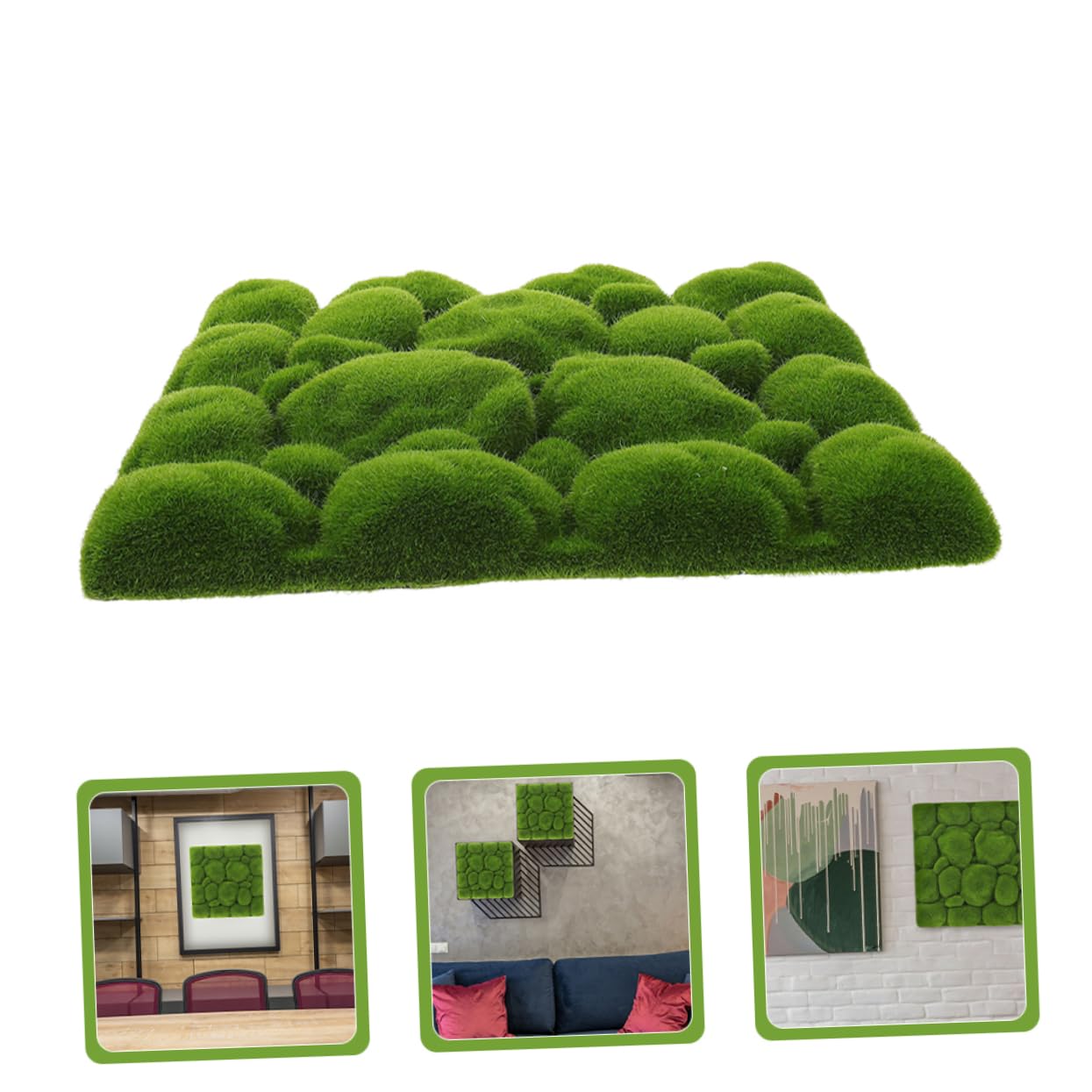 Panel de Musgo Artificial Verde 3 Piezas de Espuma para Decoración