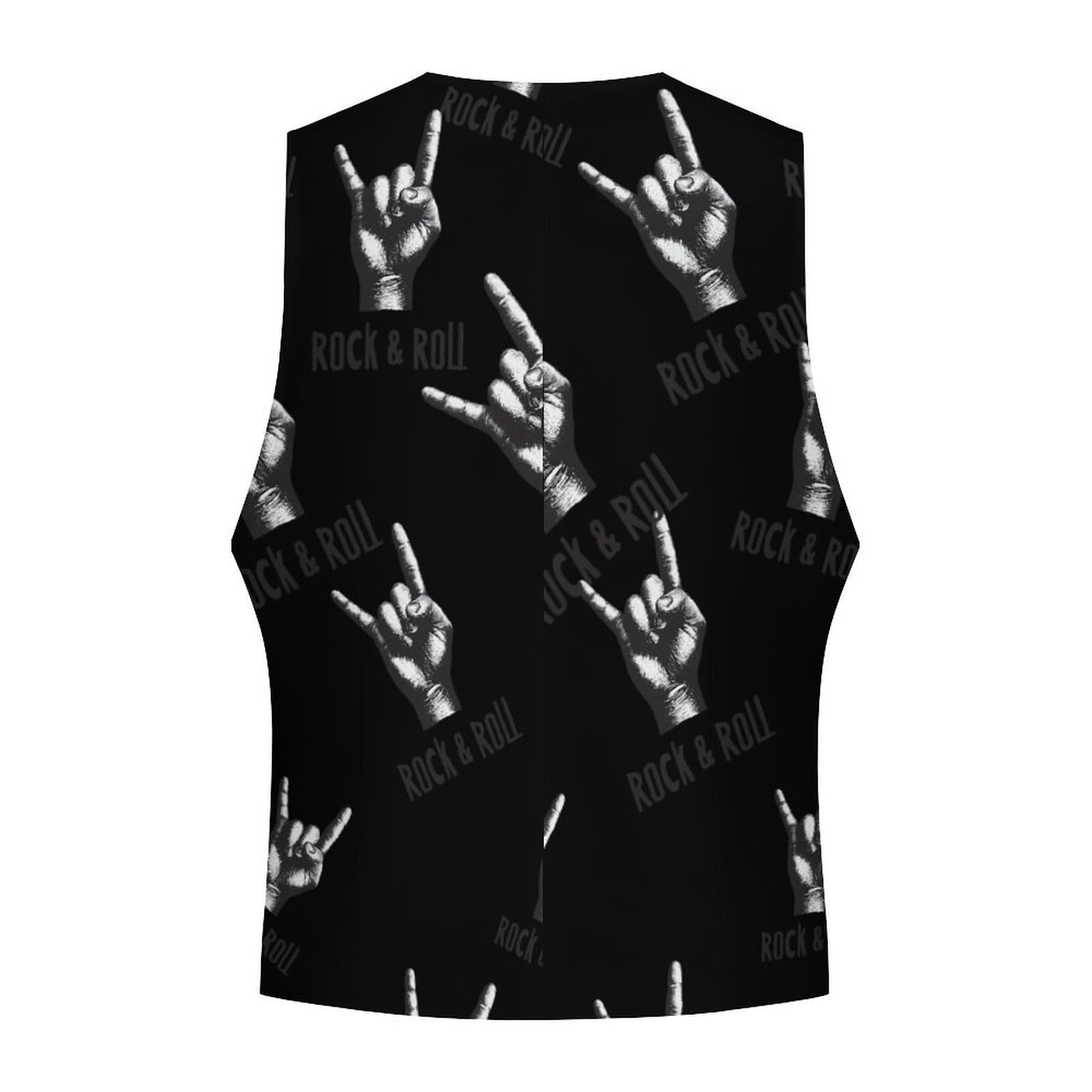 Rock and Roll - Gilet casual da uomo con 2 tasche | Slim Fit Gilet Gilet Business Formale Gemelli Vestito
