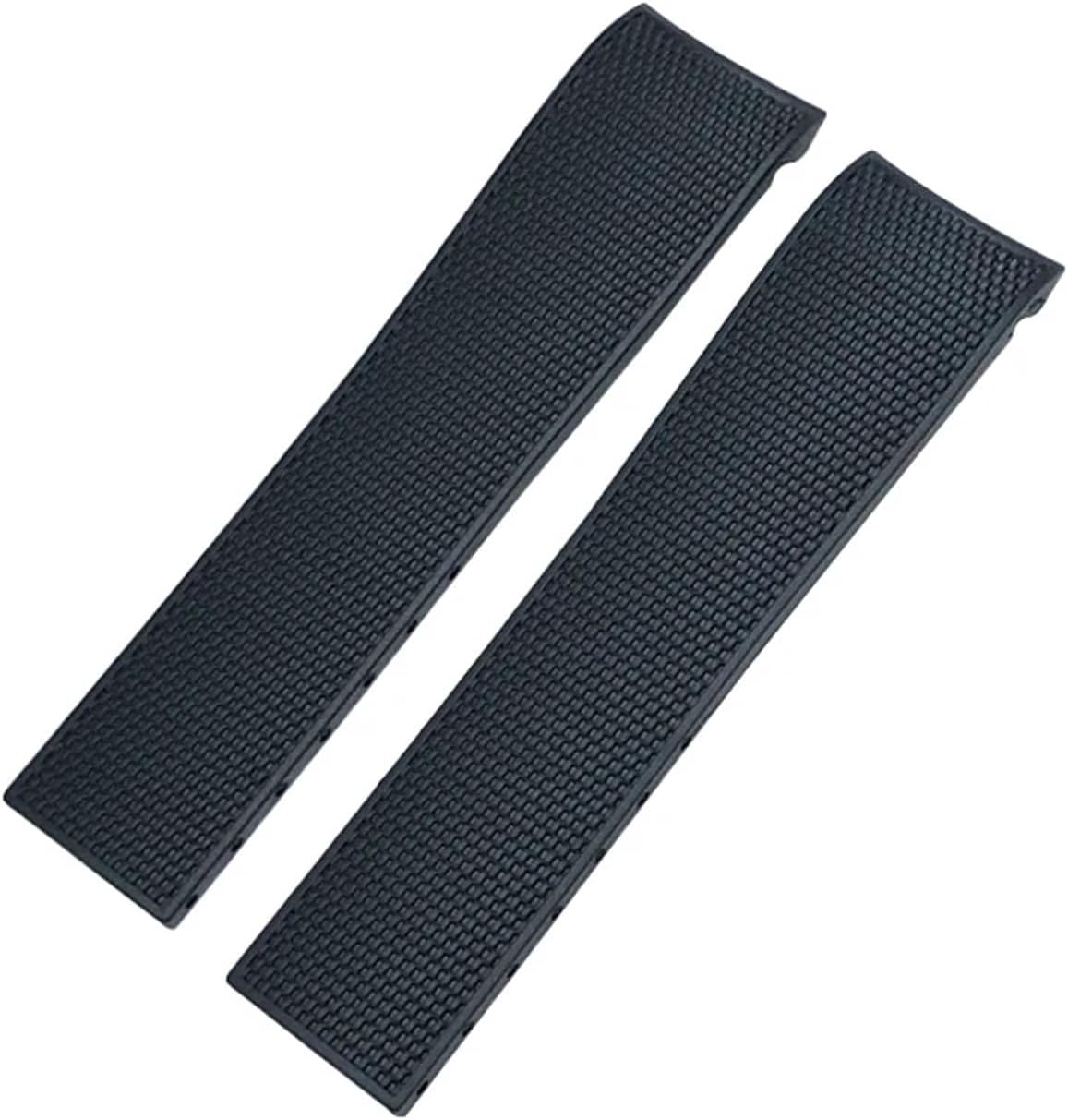 19mm 20mm 21mm Rubber Silicone Watch Strap Black Blue Watchband，For Longines Master Conquest HydroConquest L3 Series Watch Replacement Strap