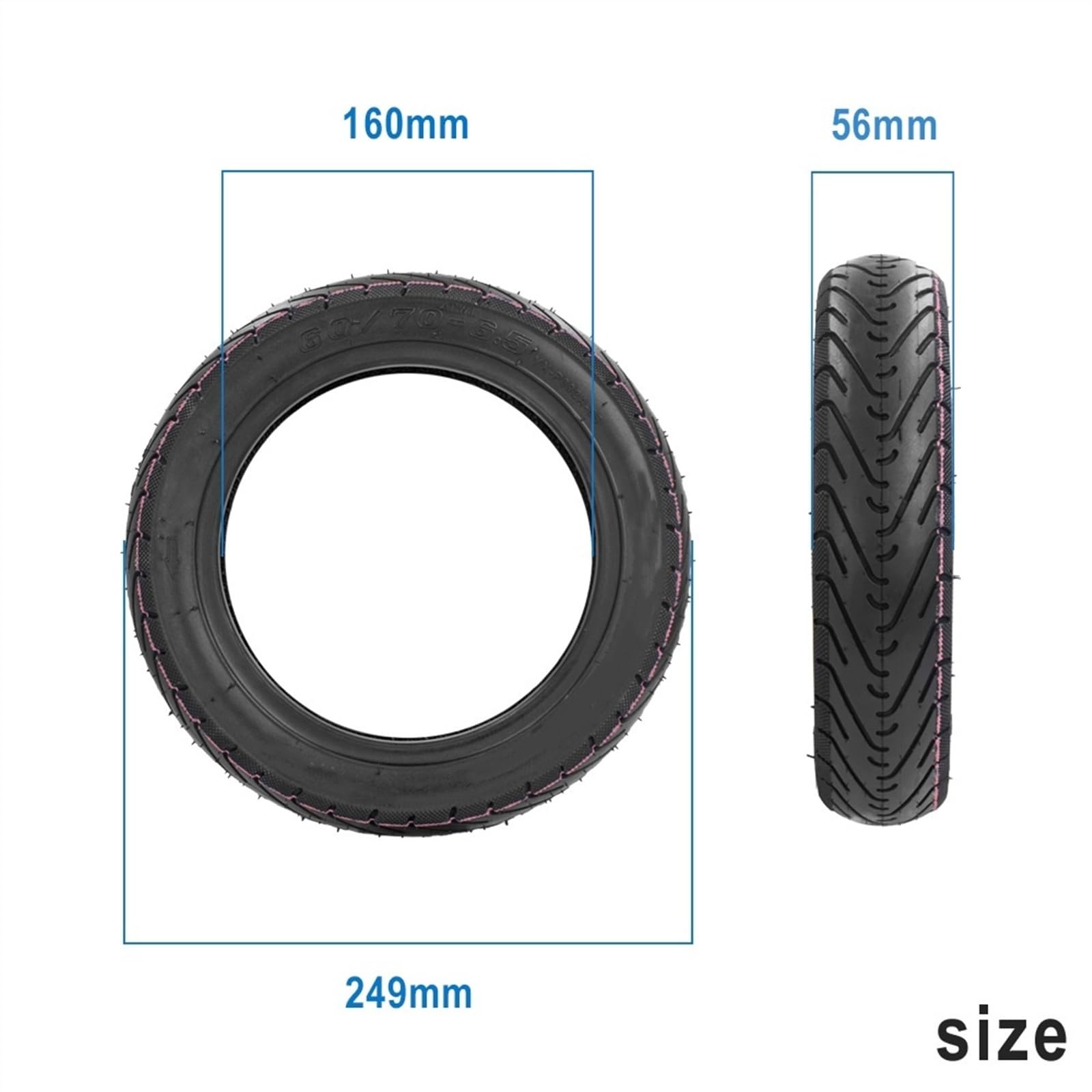 Générique Pneu AntidéRapant Trottinette USO apto Para Scooter électrique 10 Pouces 60/70 6.5 Pneu extérieur/10X2.125 intérieur pneus de Roue résistants à l'usure