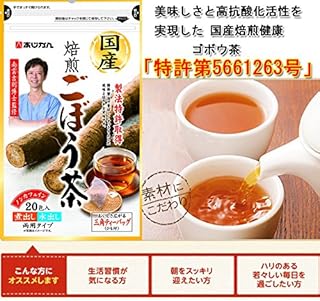 テレビ＆ネットで話題になったごぼう茶博士 南雲先生が推奨する「特許第5661263号」を取得した高抗酸化活性 国産焙煎健康ゴボウ茶 (40包)