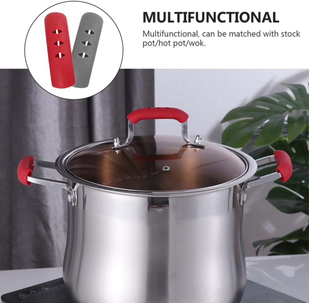 Outanaya Silicone Pot Handle Covers Non Slip Insulated Heat Resistant 8pcs Pot Holders Kitchen Protective Sleeves for Cooking and Pan Grip