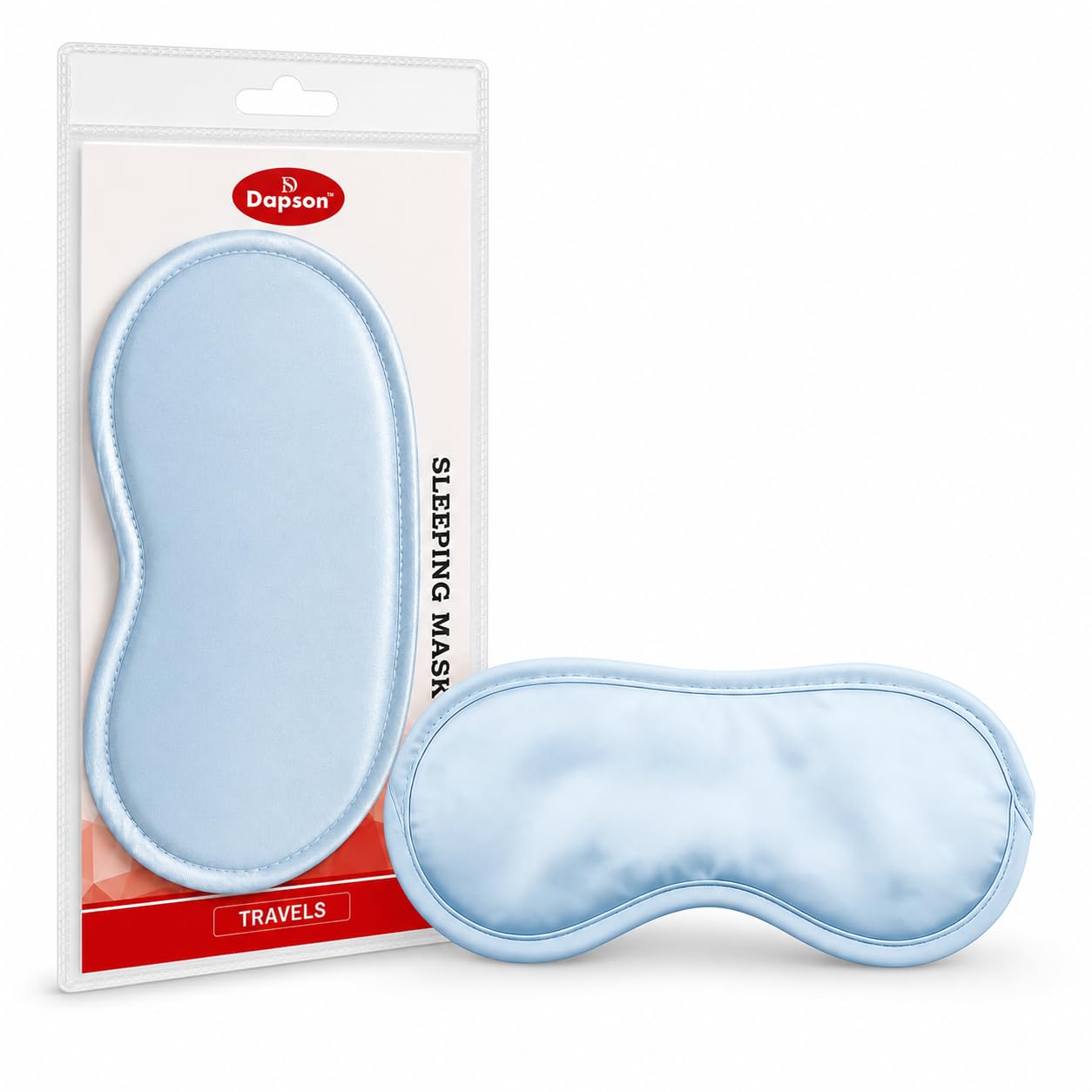 Dapson Sleeping Eye Mask for Travel, Soft Satin, Light Blue | Total Blackout, Adjustable Strap, Lightweight Comfort, Reusable, Unisex-image-34