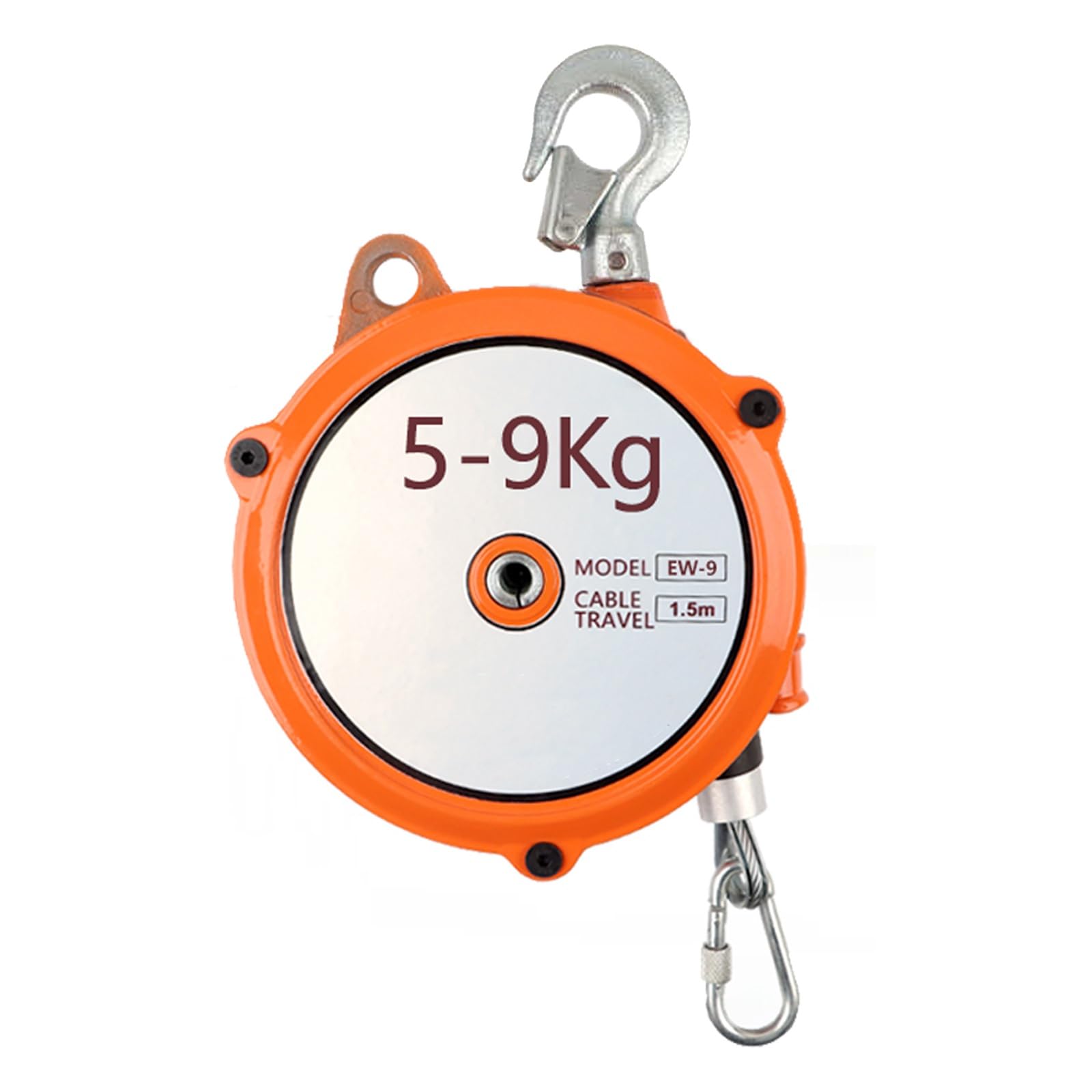 WEKONUMEX Retractable Spring Balancer, Spring Balancer Tool Holder 1.5m Wire Rope Hook For Workshop 1-60kg(5-9 Kg)