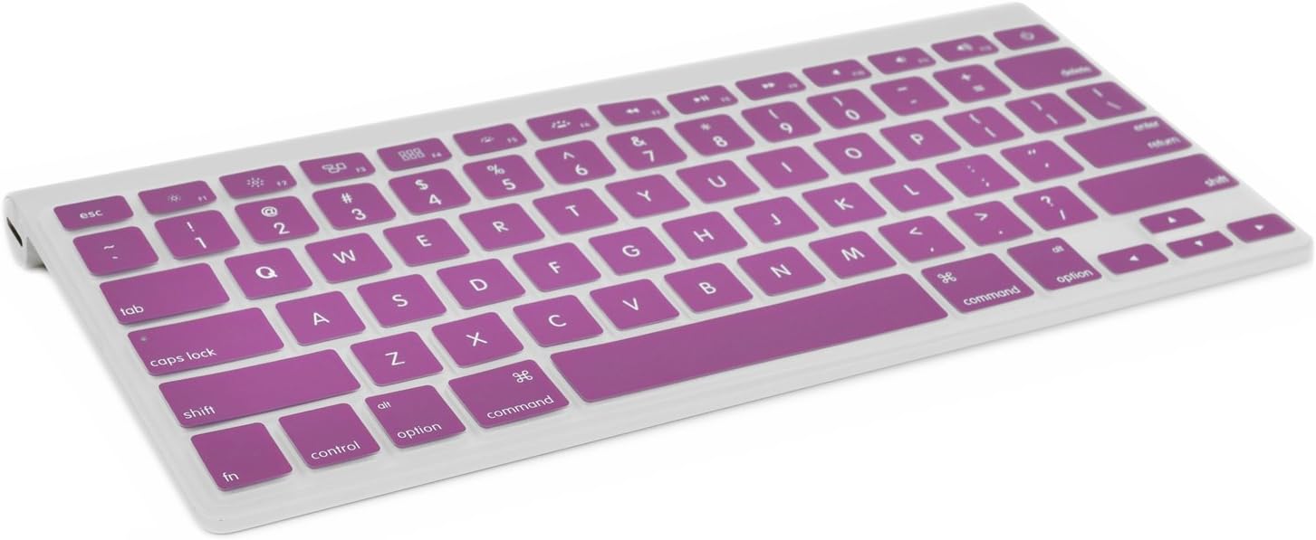 TOP CASE Silicone Cover Skin Compatible with Apple Wireless Keyboard with TOP CASE Mouse Pad (Apple Wireless Keyboard, Purple)