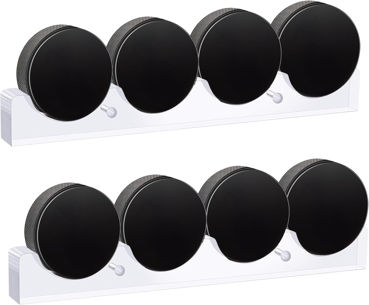 CroBlissful 2 Pcs Acrylic Hockey Puck Display Wall Rack