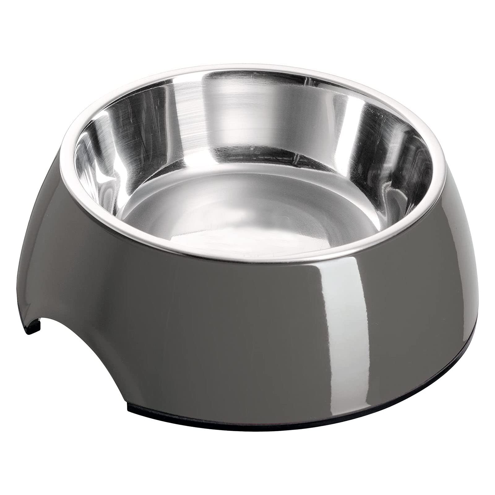 Emily Pets Dog Bowl Melamine & Stainless Steel Dog Food Bowl with Antiskid Base Dog Feeding Bowl for Medium Dogs(Grey, Large 400ml) (B09JYG515T) Amazon Price History, Amazon Price Tracker