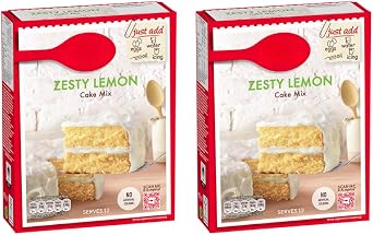 Lemon Cake Mix 2X425g - Easy Baking Mix for a Light, Fluffy & Moist Citrus Cake - No Artificial Colours - Perfect for Lemon Drizzle & Cupcakes - Serves 24 Total
