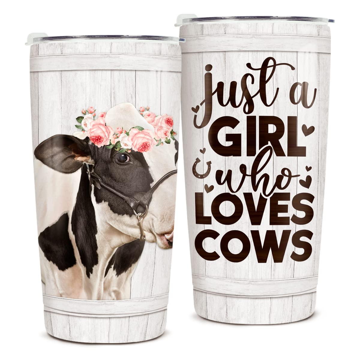 winorax Cow Tumbler Just A Girl Who Loves Cows Tumblers 20oz Stainless Steel Insulated Coffee Cup With Lid Gift For Women Girls Mother's Day Birthday Christmas Gifts Presents Stuff