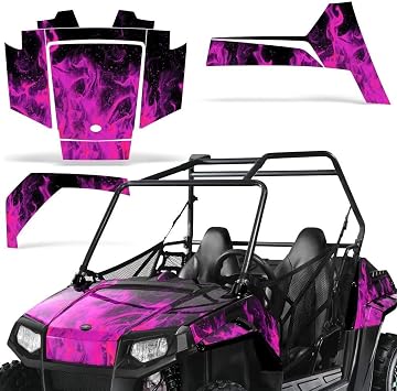 UTV Graphics kit Sticker Decal Compatible with Polaris RZR 170 All Years - Flames Pink