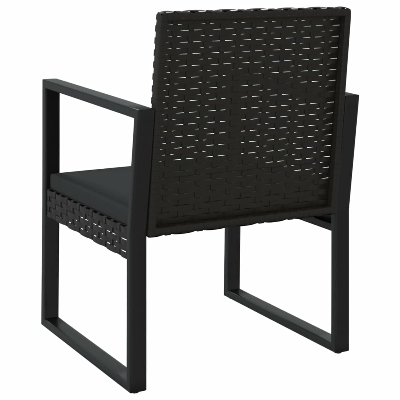 Homgoday Set di 4 mobili da giardino, mobili da giardino, set di mobili da giardino, salotto con cuscino, set di mobili da giardino, mobili da giardino, mobili da balcone, nero, in polyrattan, # 4