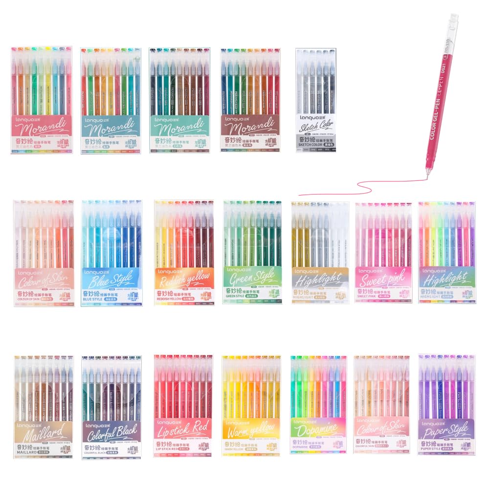 168 bolígrafos de gel para libros de colorear para adultos, bolígrafos acrílicos apilables de colores para diarios, dibujo, escritura