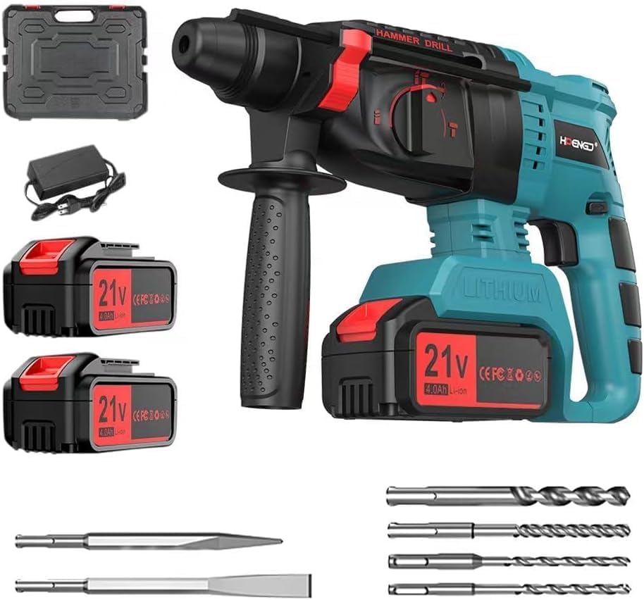 Martello Tassellatore SDS Plus A Batteria 20V - Forza 1,7 J, Batteria 4,0 Ah, Motore Senza Spazzole, 4 In 1 - Foto 1