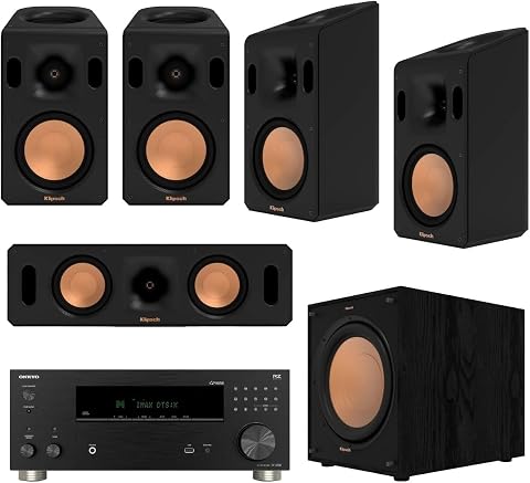 Klipsch Reference Cinema 5.1.4 Dolby Atmos Home Theater System with Onkyo TX-RZ3