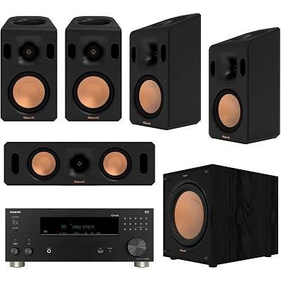 Klipsch Reference Cinema 5.1.4 System with Onkyo TX-RZ30 Bundle | Dolby Atmos 5.1.4 Klipsch speaker system with Onkyo TX-RZ30 9.2-channel 8K receiver
