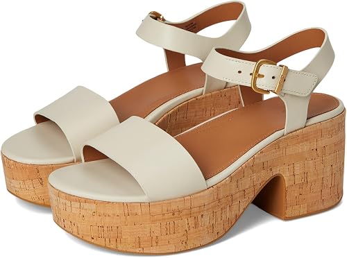 FitFlop Women's Leather Cork Heeled Ankle-Strap Sandals