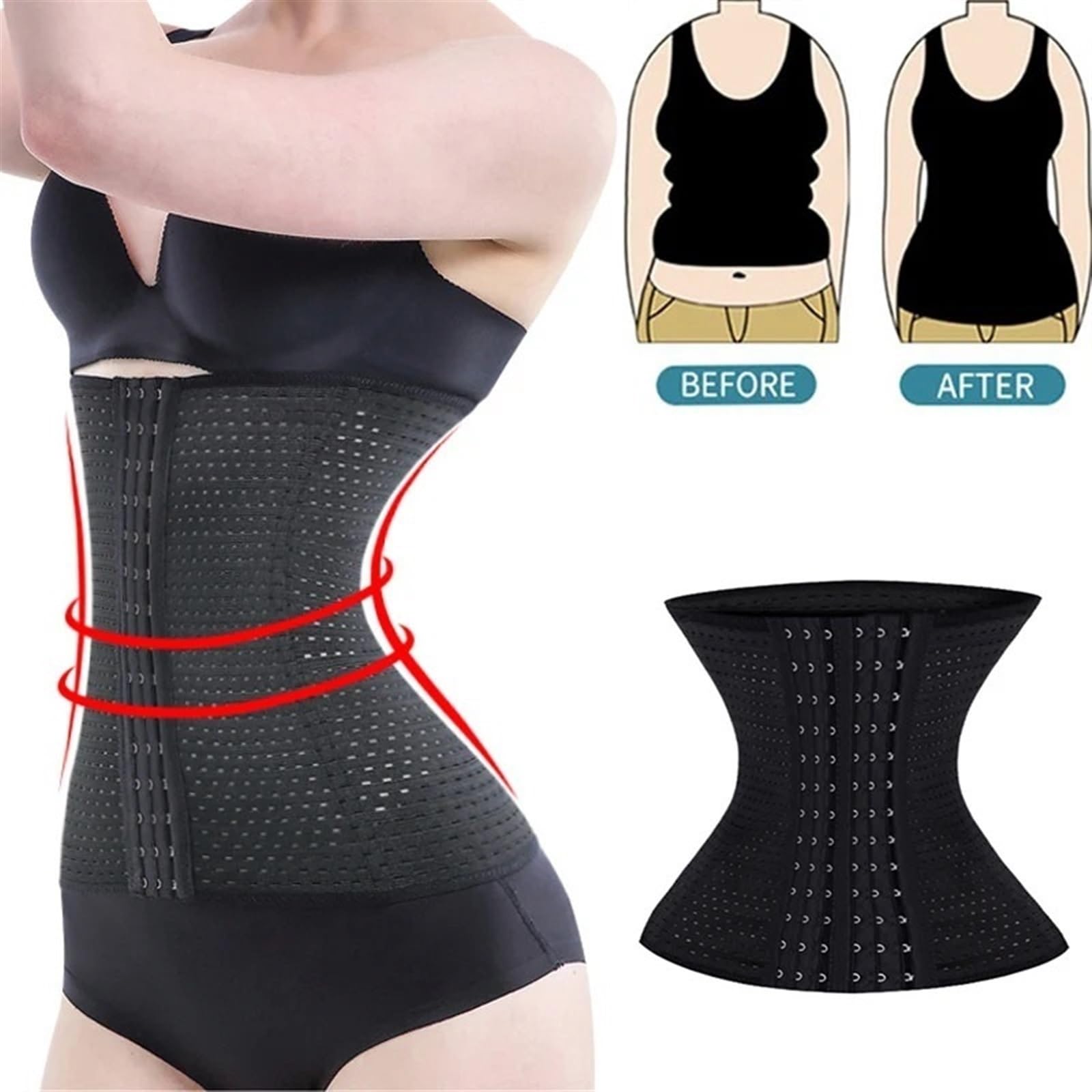 TTDGYYXW Corsé Moldeador de Cintura para Mujer, Ropa Interior Adelgazante, Vientre, cinturón Reductor con Correa Mong